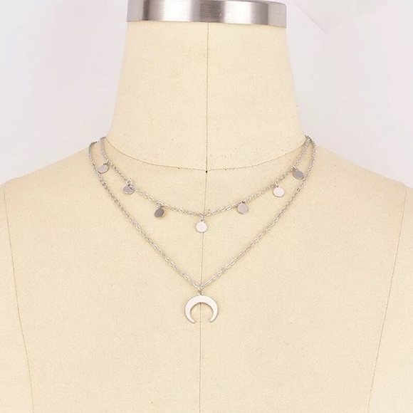 Layered Moon Necklace - Picture 8 of 8